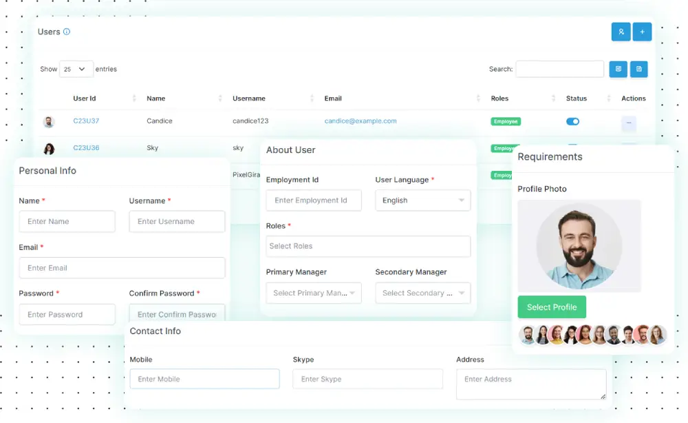 Aggiunta senza sforzo dei dipendenti