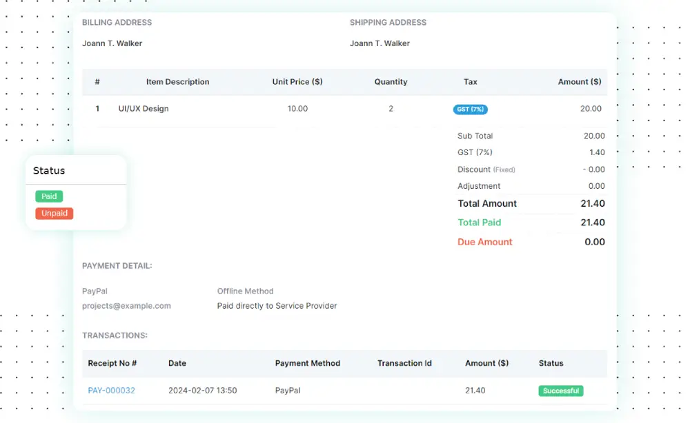 Theo dõi thanh toán