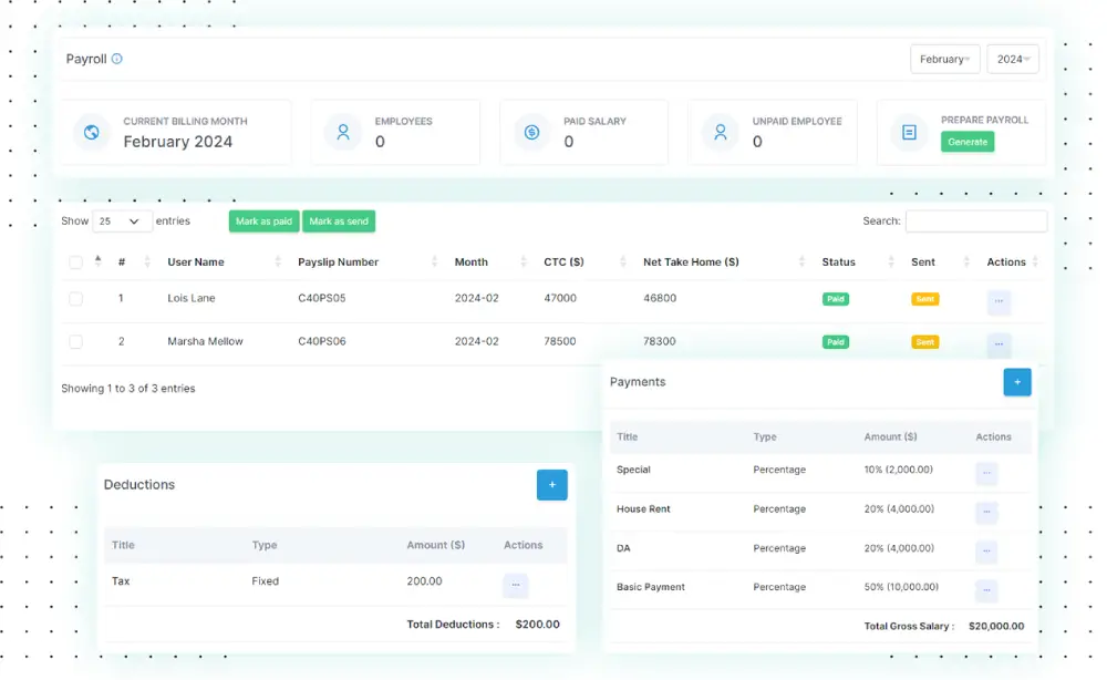 Automatic payroll calculation