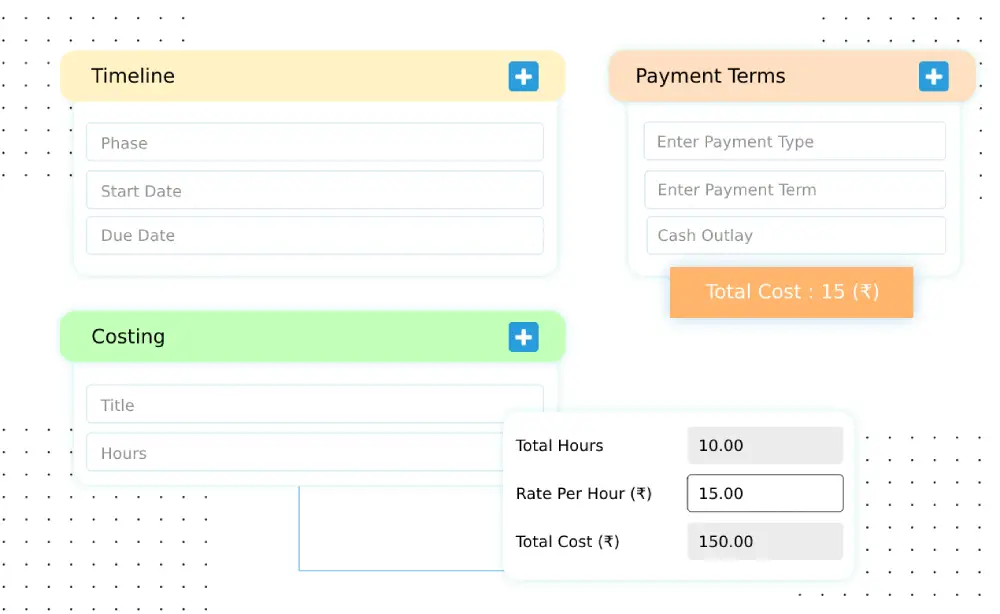 Stimare i termini della sequenza temporale, dei costi e del pagamento facilmente e veloce